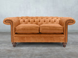 Winston 2 Seat Chesterfield Sofa In Ginger Classic Leather