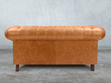 Winston 2 Seat Chesterfield Sofa In Ginger Classic Leather