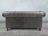 Winston 2 Seat Chesterfield Sofa In Lead Classic Leather