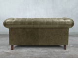 Winston 2 Seat Chesterfield Sofa In Seaweed Classic Leather