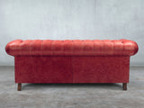 Winston 3 Seat Chesterfield Sofa In Crimson Classic Leather