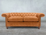 Winston 3 Seat Chesterfield Sofa In Ginger Classic Leather