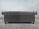 Winston 3 Seat Chesterfield Sofa In Lead Classic Leather