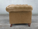 Winston 3 Seat Chesterfield Sofa In Oatmeal Classic Leather
