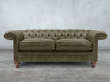Winston 3 Seat Chesterfield Sofa In Seaweed Classic Leather