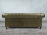Winston 3 Seat Chesterfield Sofa In Seaweed Classic Leather