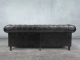 Winston 4 Seat Chesterfield Sofa In Black Classic Leather