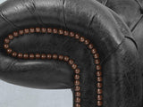 Winston 4 Seat Chesterfield Sofa In Black Classic Leather