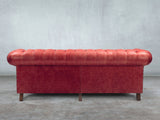 Winston 4 Seat Chesterfield Sofa In Crimson Classic Leather