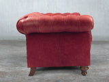 Winston 4 Seat Chesterfield Sofa In Crimson Classic Leather