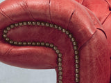 Winston 4 Seat Chesterfield Sofa In Crimson Classic Leather