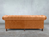 Winston 4 Seat Chesterfield Sofa In Ginger Classic Leather