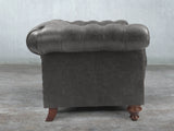 Winston 4 Seat Chesterfield Sofa In Lead Classic Leather