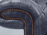 Winston 4 Seat Chesterfield Sofa In Navy Classic Leather
