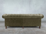 Winston 4 Seat Chesterfield Sofa In Seaweed Classic Leather