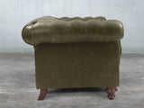 Winston 4 Seat Chesterfield Sofa In Seaweed Classic Leather