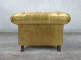 Winston Chesterfield Chair In Sage Classic Leather