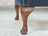 Albert Wing Chair In Navy Classic Leather