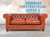 Arthur 2 Seat Chesterfield Sofa In Conker Classic Leather