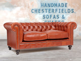 Arthur 2 Seat Chesterfield Sofa In Conker Classic Leather