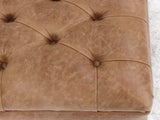 Arthur Chesterfield Footstool In Brown Vintage Leather