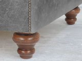 Arthur Chesterfield Footstool In Grey Vintage Leather