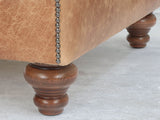 Arthur Chesterfield Footstool In Pecan Vintage Leather