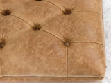 Arthur Chesterfield Footstool In Tan Vintage Leather