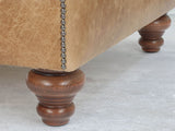 Arthur Chesterfield Footstool In Tan Vintage Leather