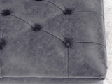 Arthur Chesterfield Footstool In Thunder Vintage Leather