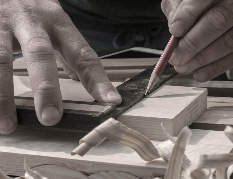 Hand making a hardwood frame for a chesterfield sofa