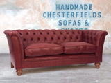 Darcy 3 Seat Chesterfield Sofa In Cardinal Ol' School Leather (Display Model)