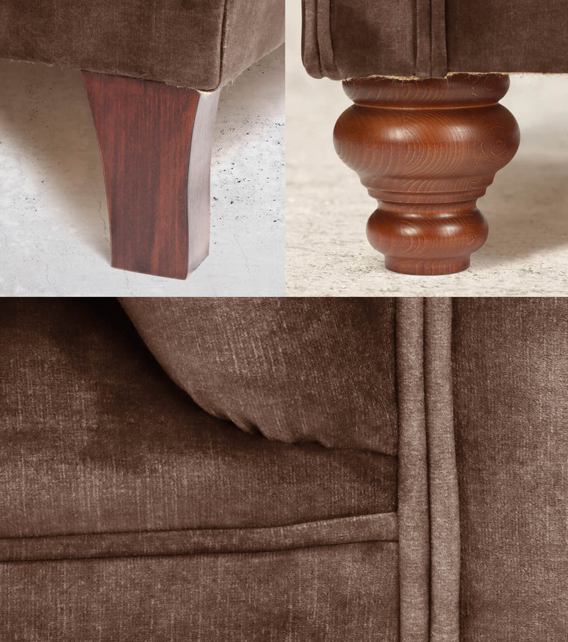 Darcy Velvet Chesterfield Sofa Details Hickory