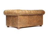 Hector Snug 2 Seat Chesterfield Sofa In Tan Vintage Leather (Ex-Display)