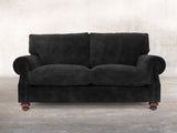 Hetty 2 Seat Sofa In Black Cat Vintage Velvet