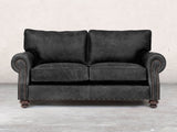 Hetty 2 Seat Sofa In Black Vintage Leather