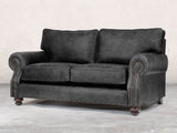 Hetty 2 Seat Sofa In Black Vintage Leather