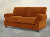 Hetty 2 Seat Sofa In Burnt Orange Lush Velvet