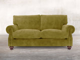 Hetty 2 Seat Sofa In Olive Vintage Velvet