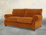 Hetty 3 Seat Sofa In Burnt Orange Lush Velvet