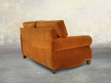 Hetty 3 Seat Sofa In Burnt Orange Lush Velvet