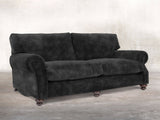 Hetty 4 Seat Sofa In Black Cat Vintage Velvet