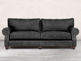 Hetty 4 Seat Sofa In Black Vintage Leather