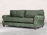 Hetty 4 Seat Sofa In Green Vintage Leather