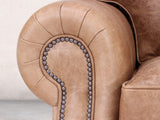 Hetty 4 Seat Sofa In Pecan Vintage Leather
