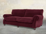 Hetty 4 Seat Sofa In Wine Lush Velvet