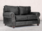 Hetty Snug 2 Seat Sofa In Black Vintage Leather