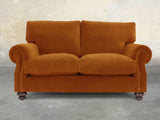 Hetty Snug 2 Seat Sofa In Burnt Orange Lush Velvet