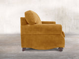 Hetty Snug 2 Seat Sofa In Gold Vintage Velvet
