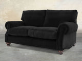 Hetty Snug 2 Seat Sofa In Jet Black Lush Velvet